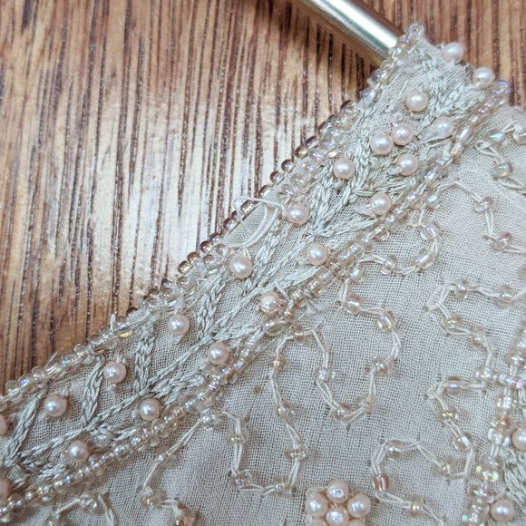 Vintage 90s Cream Beaded Two Piece Tank Top And Evening Jacket Set - Picture 11 of 15